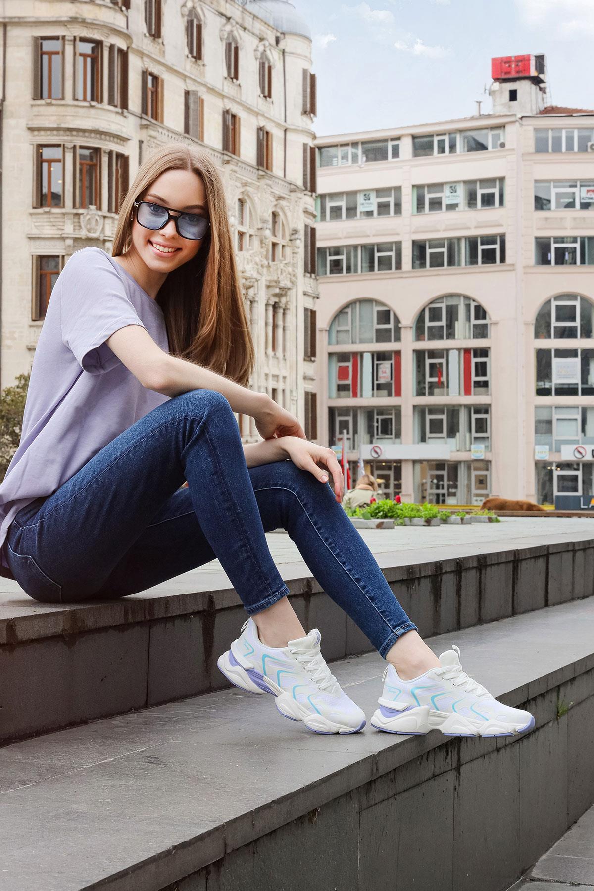 29907 Beyaz Kadın Sneaker Günlük Spor Ayakkabı