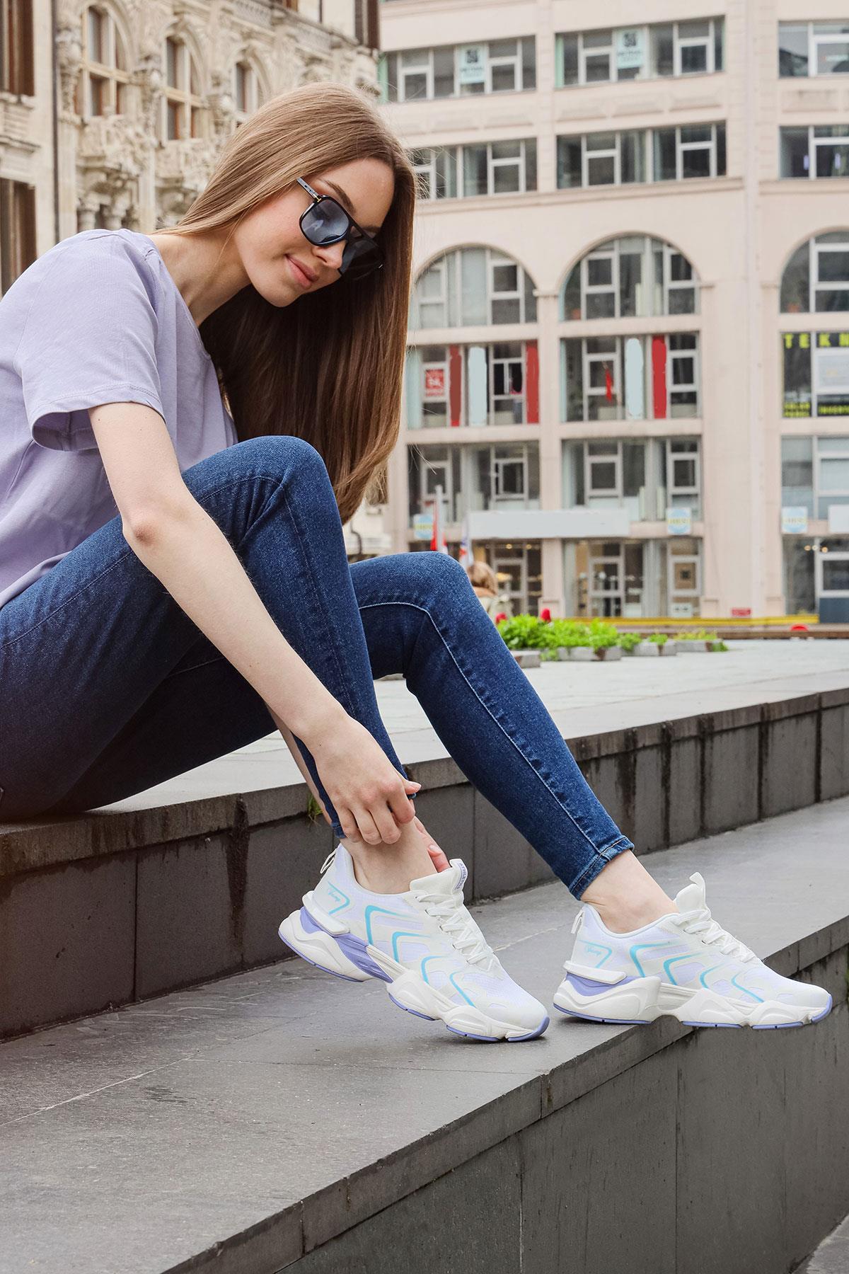 29907 Beyaz Kadın Sneaker Günlük Spor Ayakkabı
