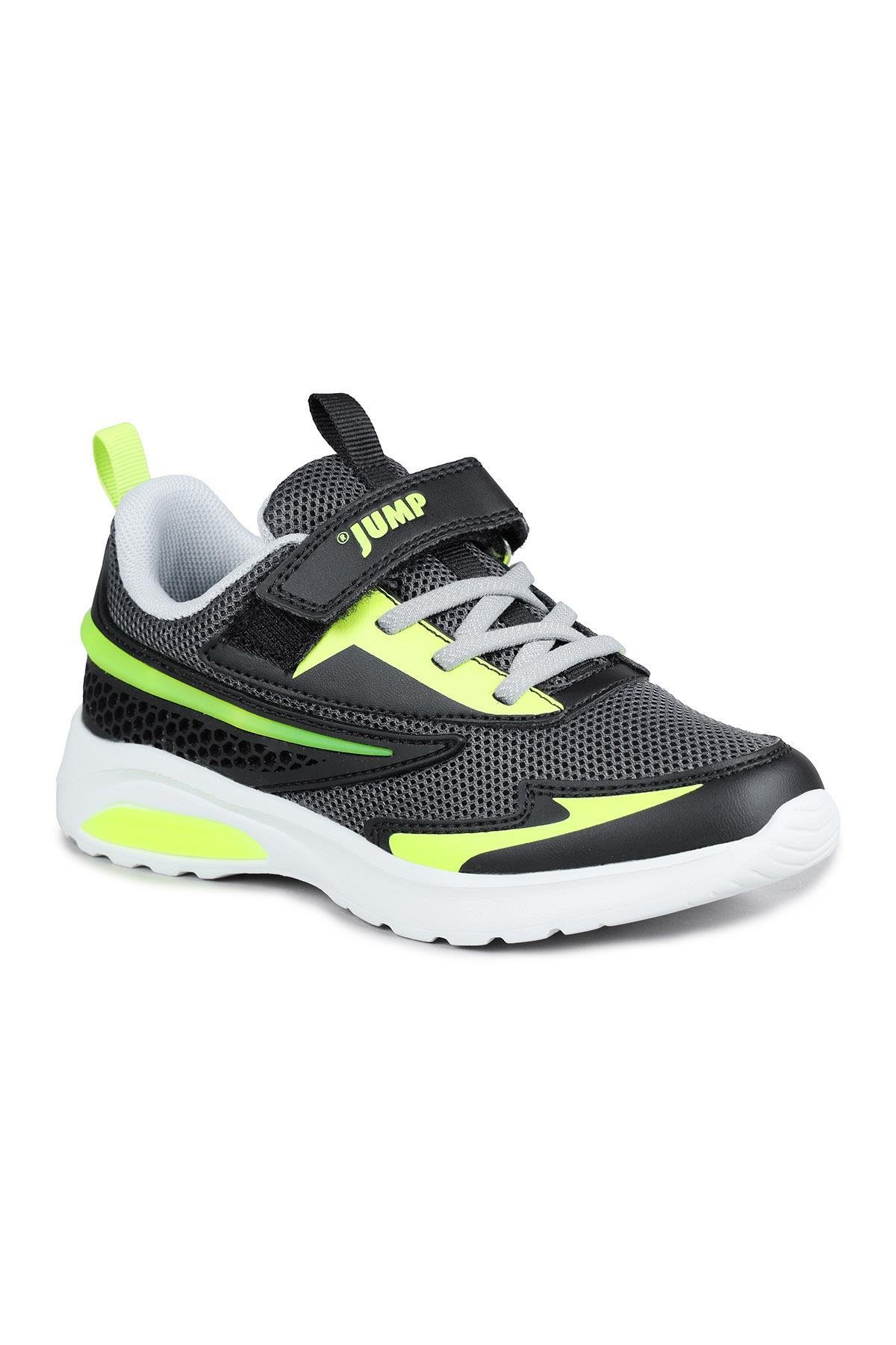 30007 Siyah - Neon Yeşil Üniseks Çocuk Sneaker Günlük Spor Ayakkabı