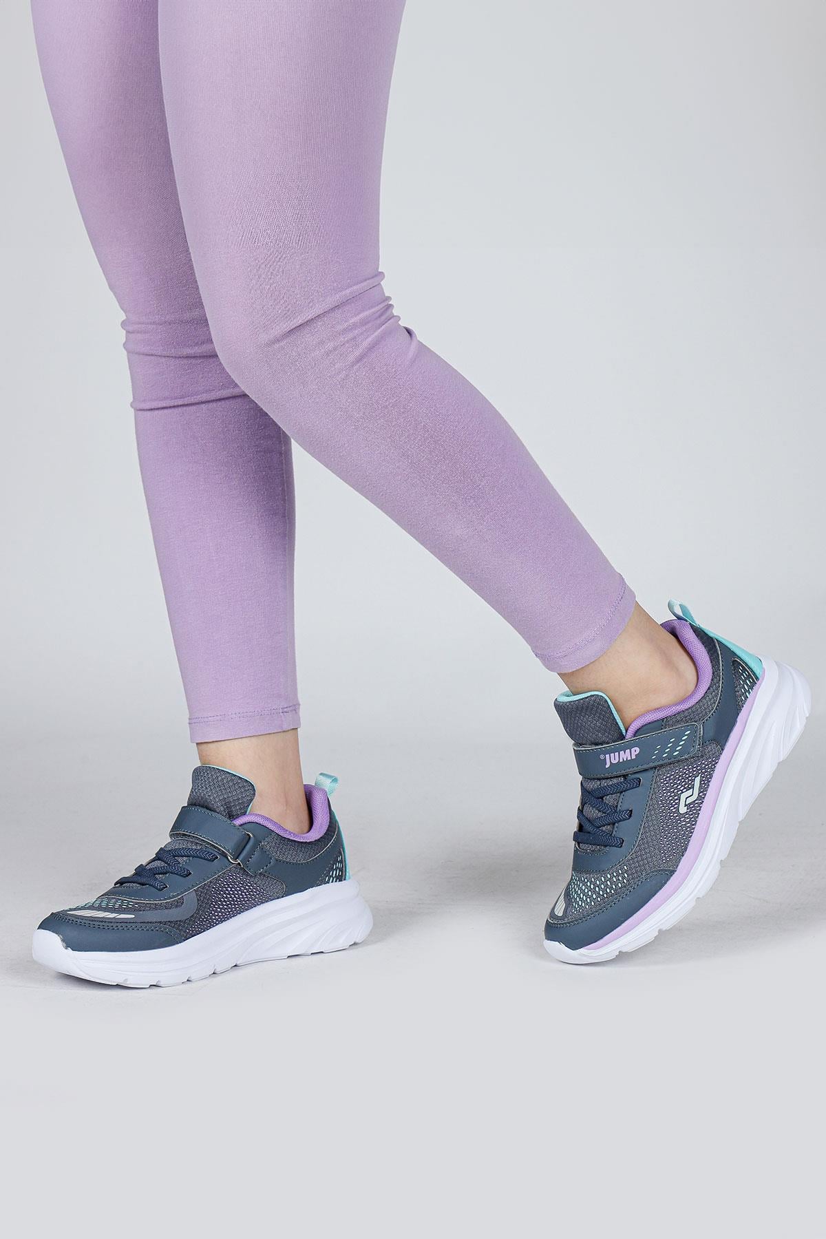 30008 Lacivert - Mor Kız Çocuk Sneaker Günlük Spor Ayakkabı