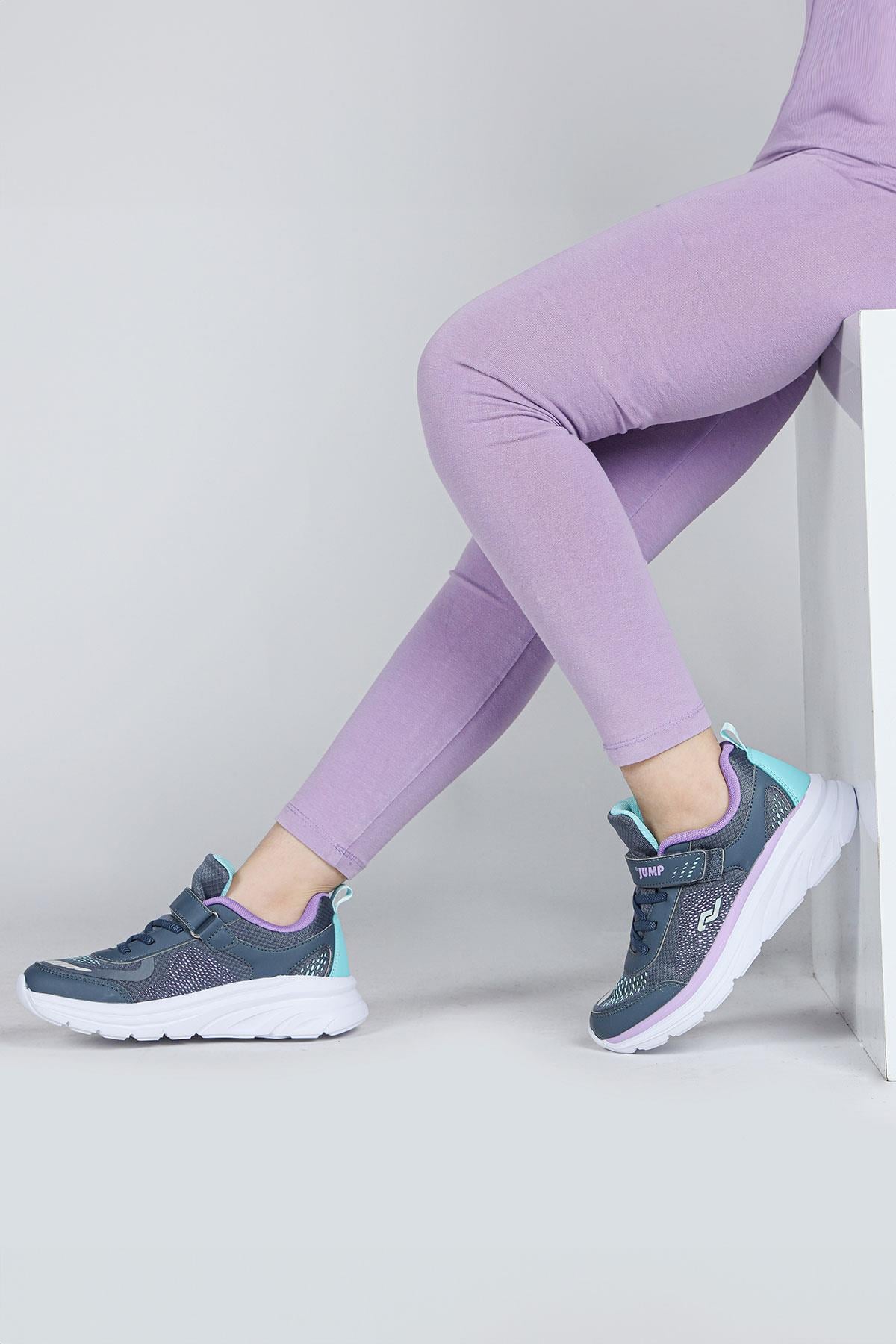 30008 Lacivert - Mor Kız Çocuk Sneaker Günlük Spor Ayakkabı