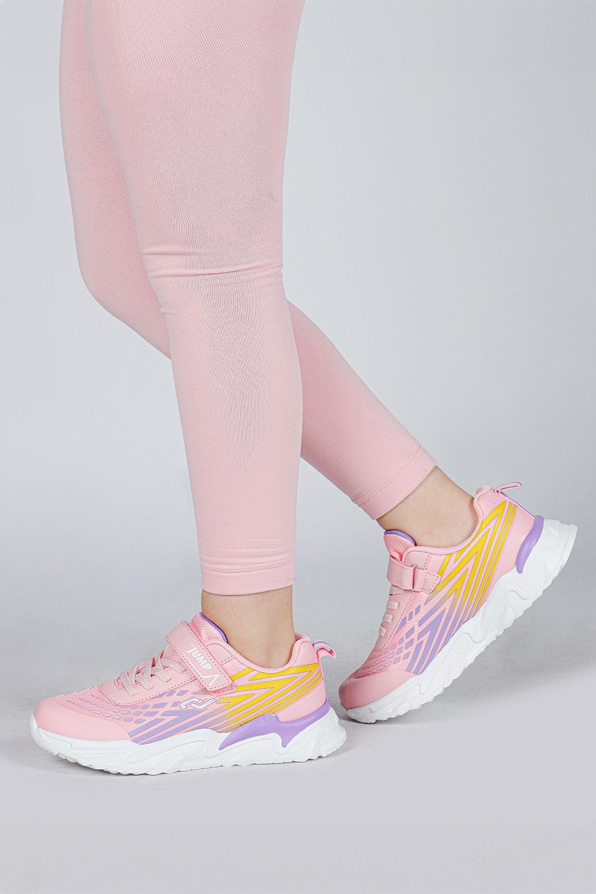 30030 Pembe - Mor - Sarı Kız Çocuk Sneaker Günlük Spor Ayakkabı