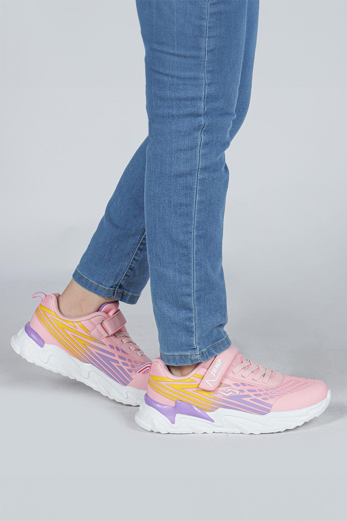 30030 Pembe - Mor - Sarı Kız Çocuk Sneaker Günlük Spor Ayakkabı