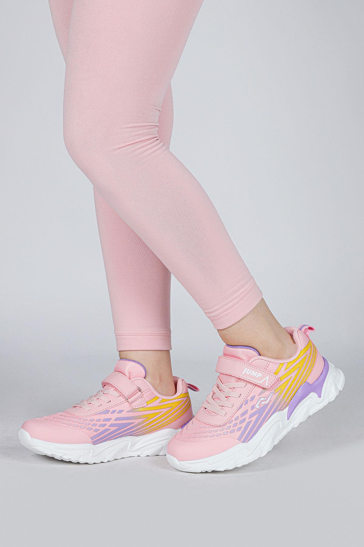 30030 Pembe - Mor - Sarı Kız Çocuk Sneaker Günlük Spor Ayakkabı