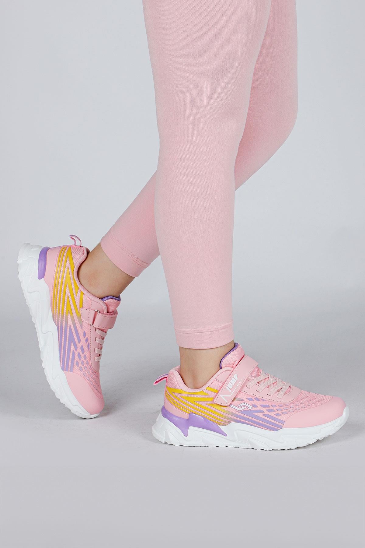 30030 Pembe - Mor - Sarı Kız Çocuk Sneaker Günlük Spor Ayakkabı