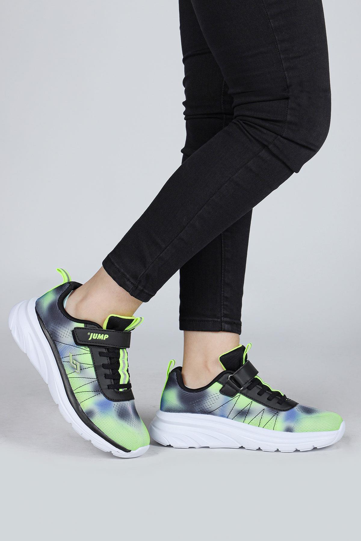 30034 Siyah - Yeşil Kız Çocuk Sneaker Günlük Spor Ayakkabı