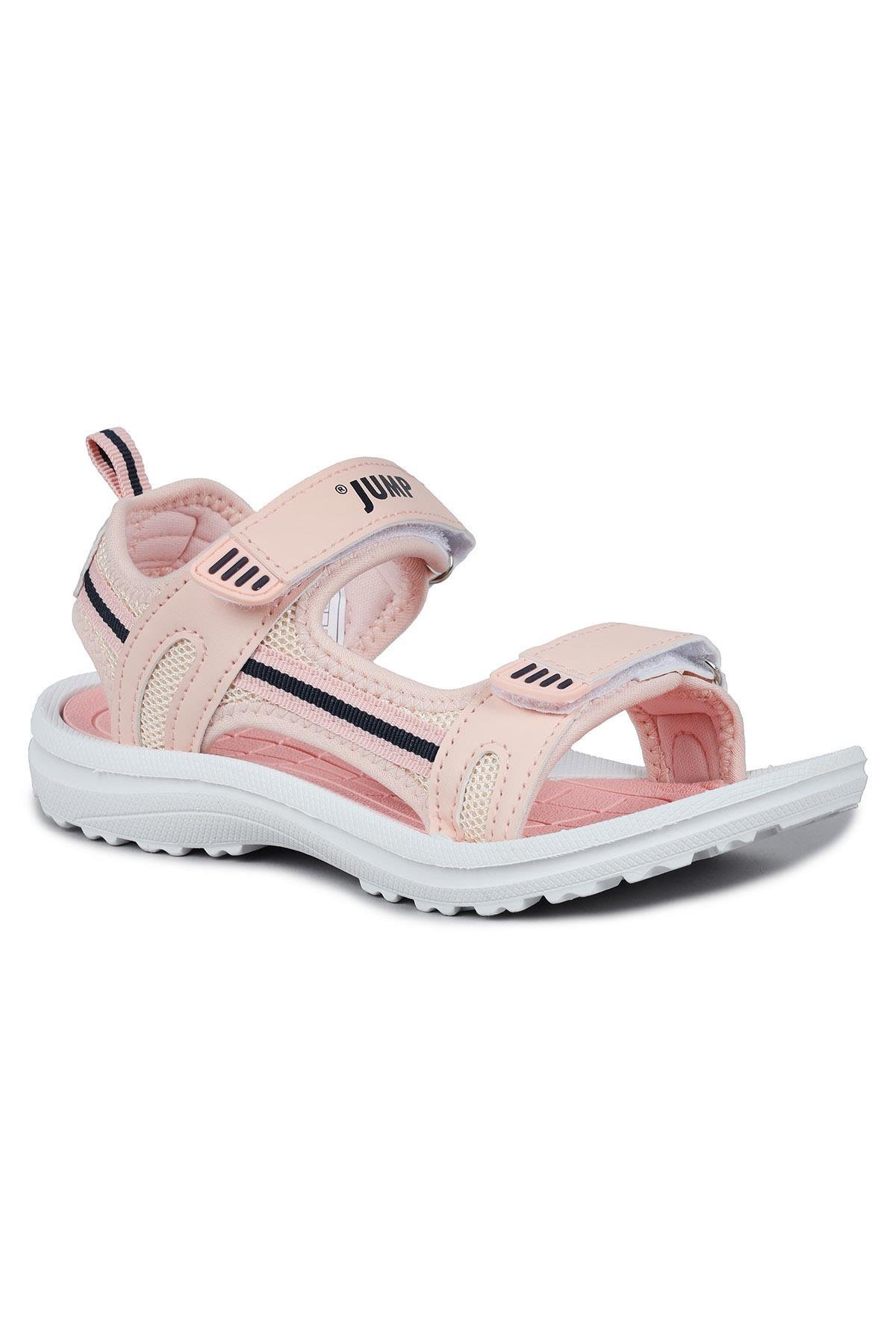 30068 Somon Pembe Kız Çocuk Cırtlı Günlük Sandalet