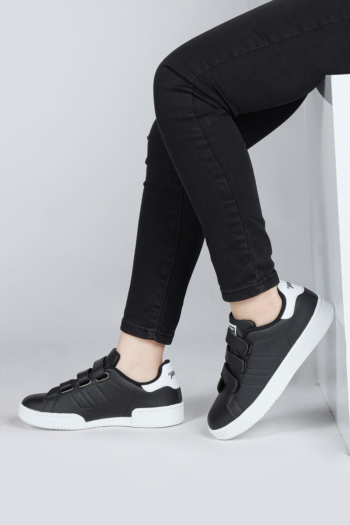 30110 Siyah Cırtlı Üniseks Çocuk Sneaker Günlük Spor Ayakkabı