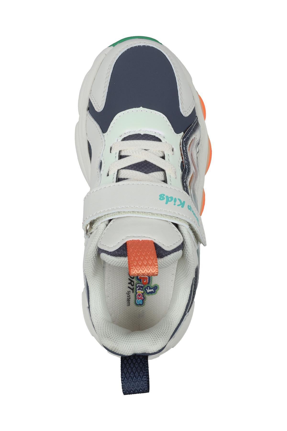 31098 Bej - Mavi Sneaker Çocuk Spor Ayakkabı