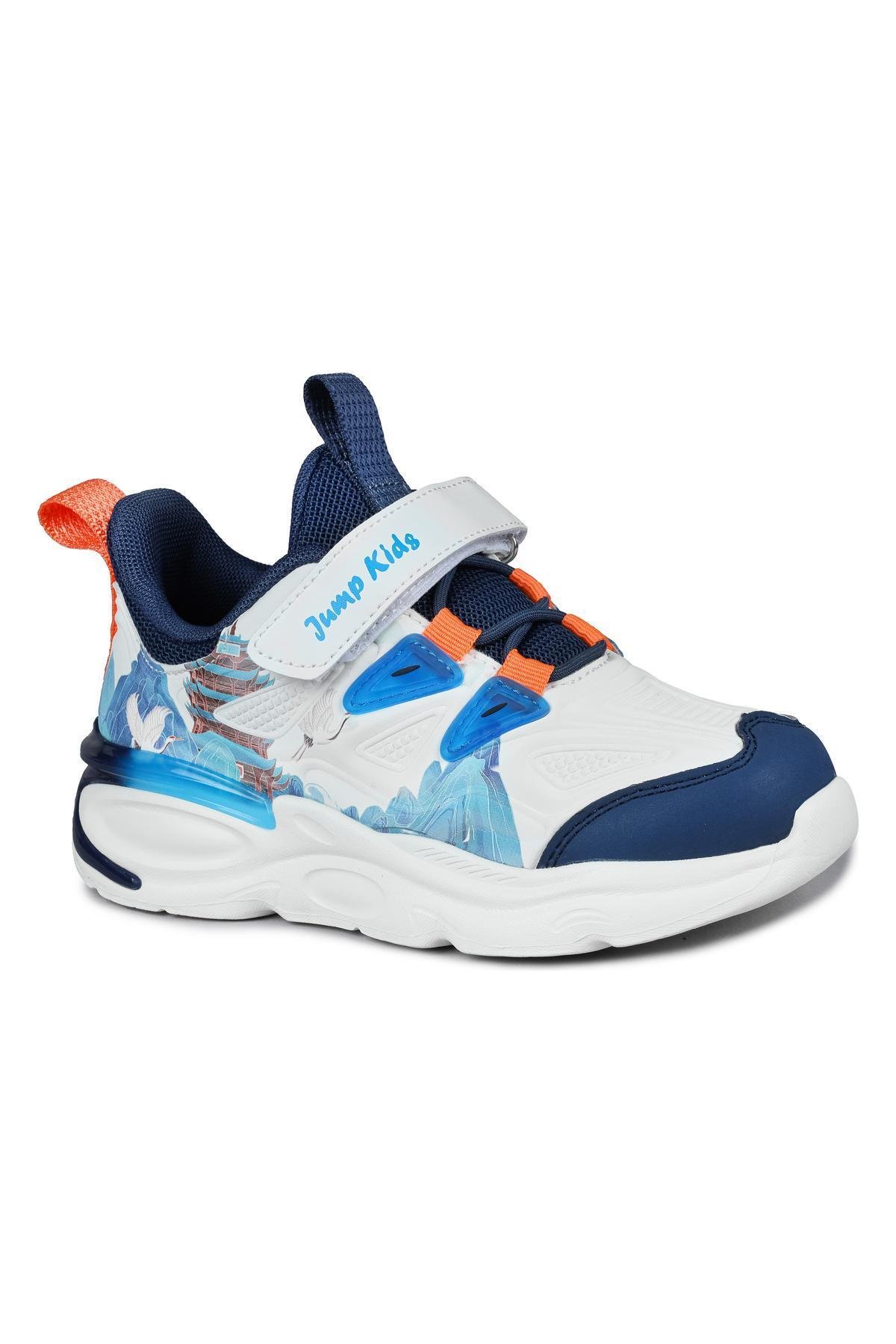 31103 Beyaz - Lacivert Sneaker Çocuk Spor Ayakkabı