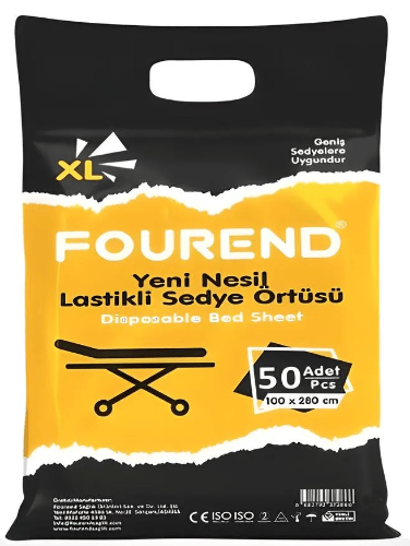Yeni Nesil Lastikli Sedye Örtüsü 50 Adet - 100x280cm