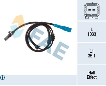 ABS DEVİR SENSÖRÜ ÖN CROSSLAND-P207-P208-P301-P2008-BIPPER-C-ELYSEE-C3 AIRCROSS-C3 II-III C4 CACTUS- NEMO-DS3