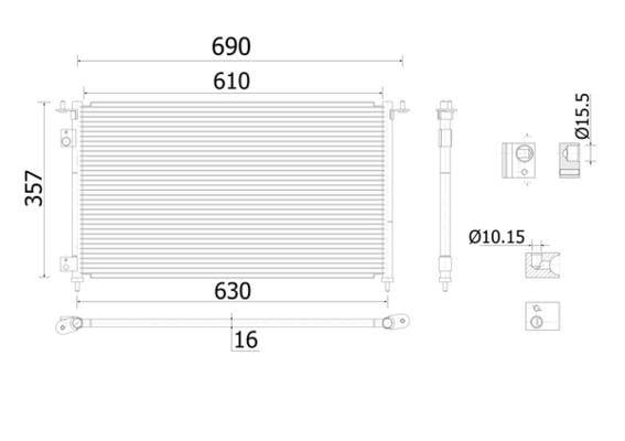 A/C-Kondensator HONDA CIVIC TYPE R/S