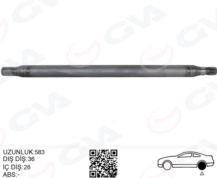 AKS MILI ARKA SAG INCE UZUN 893mm MERCEDES SPRINTER B906 . VW CRAFTER 30-35-50 Z:26-29