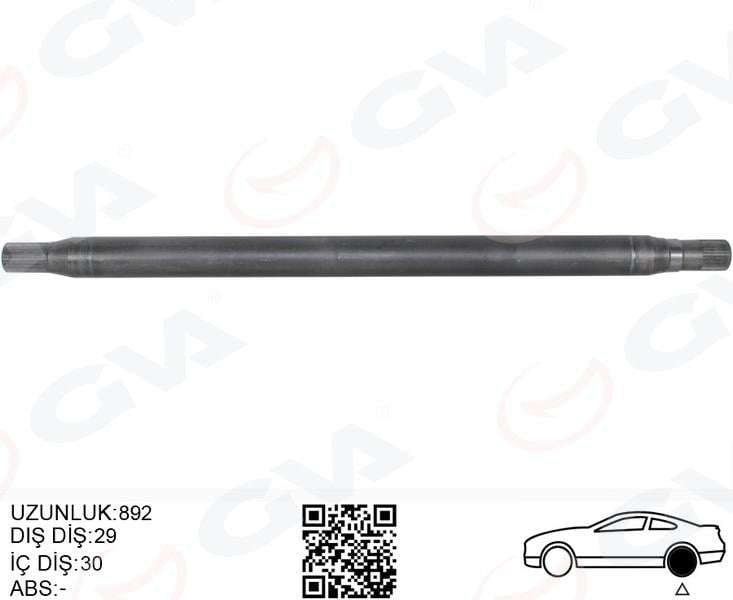 AKS MILI ARKA SAG KALIN UZUN 892mm MERCEDES SPRINTER B906 . VW CRAFTER 30-35-50 Z:29-30