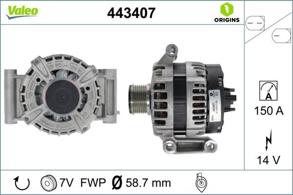ALTERNATOR 12V 150A TRANSIT V348-V347 2.2 TDCI 11>14 TRANSIT V363 14>17 RANGER 2.2 TKE 11>