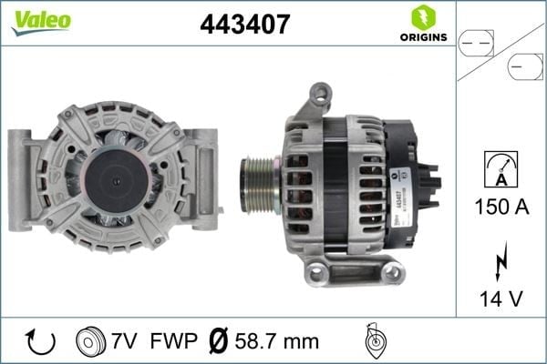 ALTERNATOR 12V 150A TRANSIT V348-V347 2.2 TDCI 11>14 TRANSIT V363 14>17 RANGER 2.2 TKE 11>