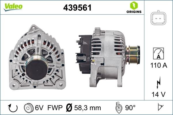 ALTERNATÖR 14V 110A RENAULT CLIO II 01> KANGOO 01> MEGANE II 02> SCENIC II 02> LOGAN 06> DUSTER 10> SANDERO 08> 1.5dCi 1.6
