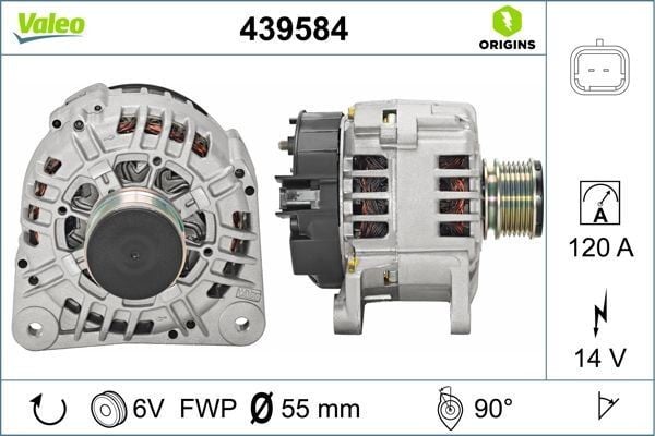 ALTERNATÖR 14V 125A RENAULT CLIO II 01>06 KANGOO 01>06 CLIO SYMBOL 01>09 SYMBOL II 08> DUSTER 10> LOGAN 06> SANDERO 08> 1.5dCi