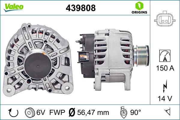 ALTERNATÖR 14V 150A RENAULT CLIO IV 12> CAPTUR 13> MEGANE III 09> MEGANE IV 16> SC NIC IV 16>22 TALISMAN 16> DUSTER II 17> 1.5dCi