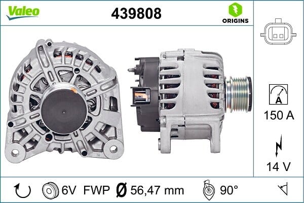 ALTERNATÖR 14V 150A RENAULT CLIO IV 12> CAPTUR 13> MEGANE III 09> MEGANE IV 16> SC NIC IV 16>22 TALISMAN 16> DUSTER II 17> 1.5dCi