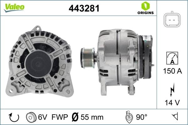 ALTERNATÖR 14V 150A RENAULT MEGANE II 02>08 SC NIC II 03>08 DACIA DUSTER 10> NISSAN QASHQAI 06>13 NOTE 08>12 MICRA III K12 05>10 1.5dCi 1.6 16V