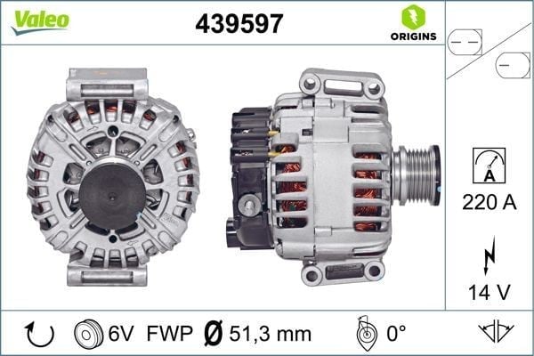ALTERNATOR 14V 220A MERCEDES SPRINTER B906 06>09