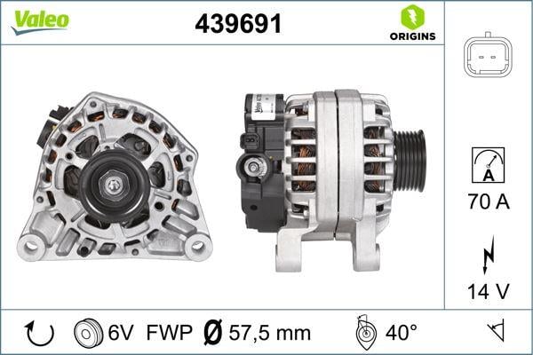 ALTERNATÖR 14V 70Ah BIPPER-NEMO-P206-PARTNER-PARTNER TEPEE-BERLINGO-XSARA-C15-JUMPY TU1JP 439275