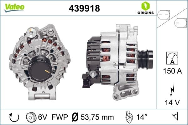 ALTERNATÖR 150A 14V VOLVO S60 II 10>15 T3-T4 S80 II 10>14 T4 V60 I 10>15 T3-T4 V70 III 10>15 T4