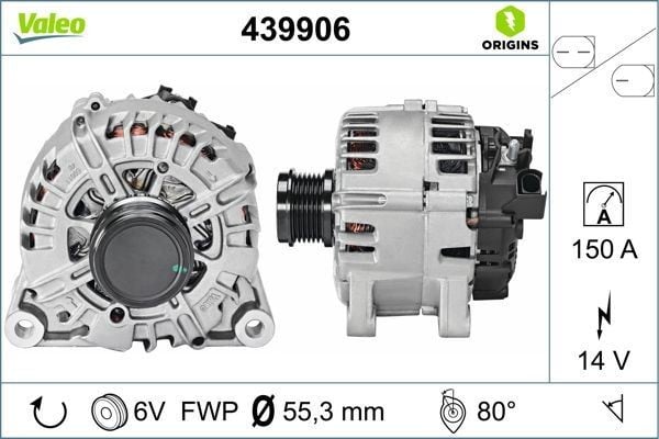 ALTERNATÖR FORD FOCUS VOLVO S40/S60/V50 04> 1.5 / 1.6 / 2.0 TDCİ 150 AMP COURIER 14> 1.5-1.6-2.0TDCİ VOLVO C30 D2 10>15 S40 II 10>15 S60 II 10>15 V60 10>15 V70 III 10>