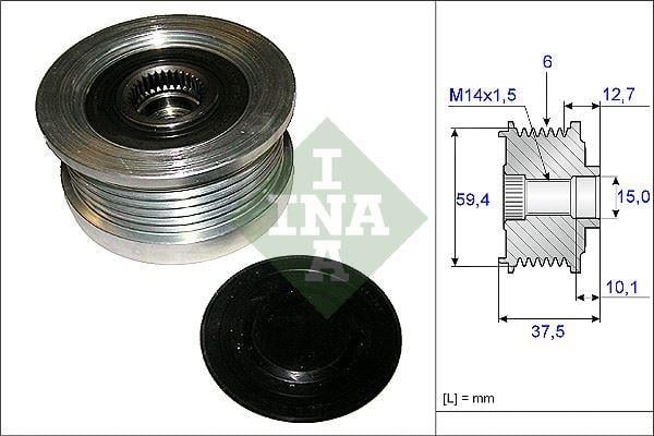 ALTERNATÖR KASNAĞI RULMANLI ACCENT-GETZ-MATRIX 1.5 CRDI 02 > 6 KANAL 535011010