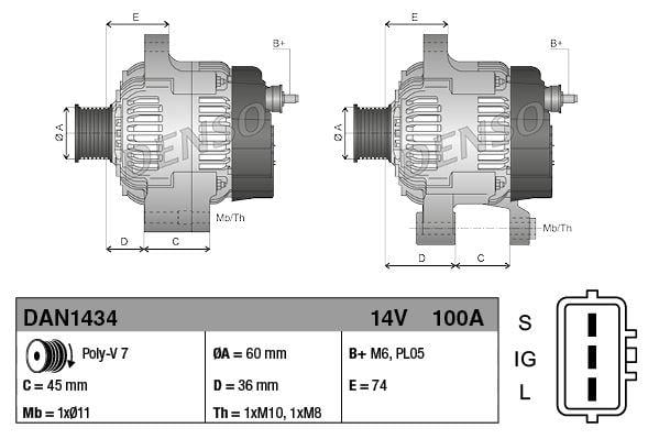ALTERNATOR TOYOTA AVENSIS 97-03