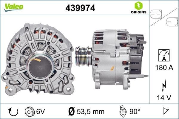 ALTERNATÖR TÜM VW AUDİ SEAT SKODA CUPRA MODELLERİ 14V 180A TEK PİN KASNAK UZERİNDE 04L903023JX
