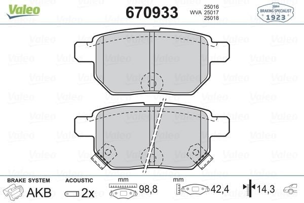 ARKA BALATA AURIS-COROLLA 1.4-1.6 VVTI 07-10 1.4D-4D-1.6 13 > YARIS 1.0 VVTİ 06 > 1.8 VVTİ 07 >