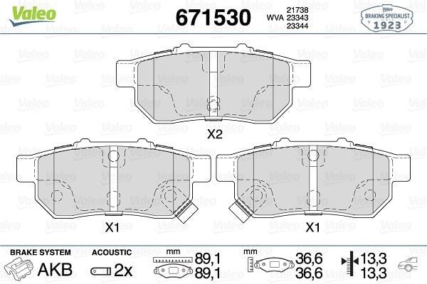 ARKA BALATA CIVIC V 1.6 ie VTEC-1.6 VTI JAZZ II 1.2 802-08 > 1.4 02 > ABS Lİ