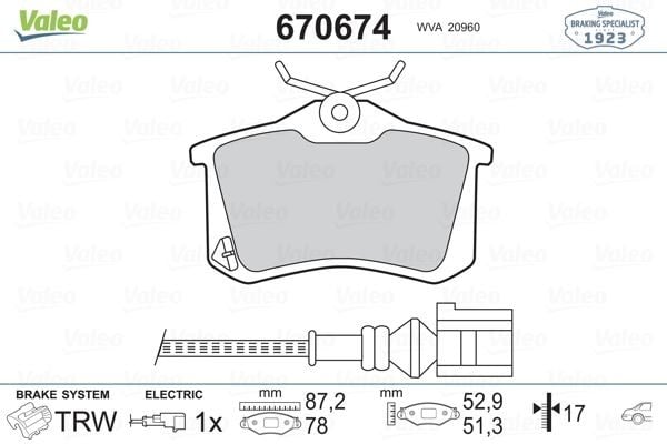ARKA BALATA FLUENCE-MEGANE II-III-P207-P308-P307-PARTNER-BERLINGO-C2-C3-C4-CROSSLAND- BORA-PASSAT 97>GOLF IV-V-POLO 87x52.9x17