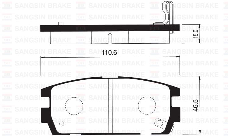 ARKA BALATA HYUNDAI TERRACAN 01 > 2.5TD-2.9CRDİ-3.5İ V6 110.6X45.5X15.8/16.2 MM GDB3296