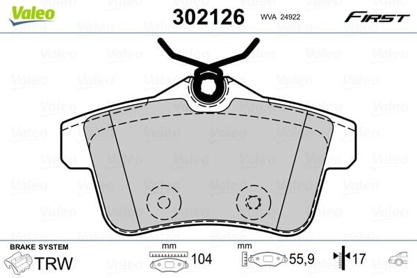 ARKA BALATA P308 1.6GTI 010 >P3008 1.6VTI-1.6THP-1.6HDI-2.0HDI 09 >P5008 1.6 16V-1.6HDI-2.0HDI 09 > FTE KIRMIZI KUTU