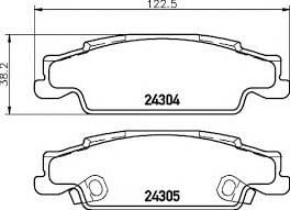 ARKA DİSK FREN BALATASI CADILLAC CTS 2.6/2.8/3.2/3.6 06/02-12/07 CADILLAC STS 4.6 10/04-12/06