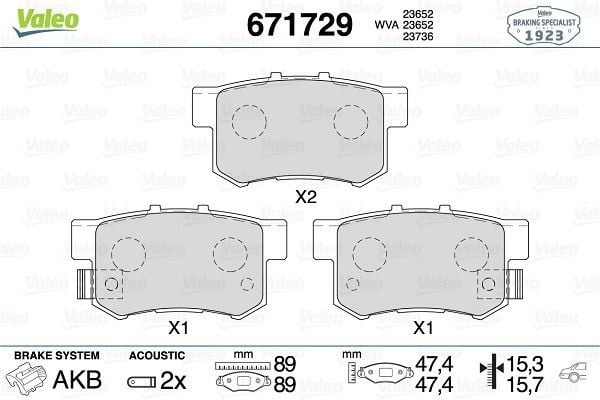 ARKA DİSK FREN BALATASI HONDA FR-V 1.7/1.8/2.0/2.2 08/04 - 12/09