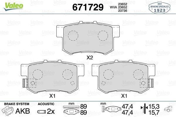 ARKA DİSK FREN BALATASI HONDA FR-V 1.7/1.8/2.0/2.2 08/04 - 12/09