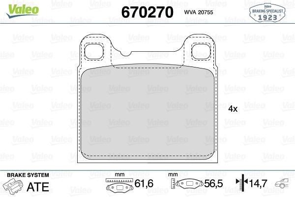 ARKA DİSK FREN BALATASI VOLVO 740 2.0/2.3/2.8 07/82-07/88 VOLVO 740