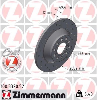 ARKA FREN AYNASI AUDI A6 4B.C5 3.0 QUATTRO 07/04 > A6 4F2 2.0 TDI 07/04 > 302x11.7x9DL DELİKLİ -986479257-DF4434