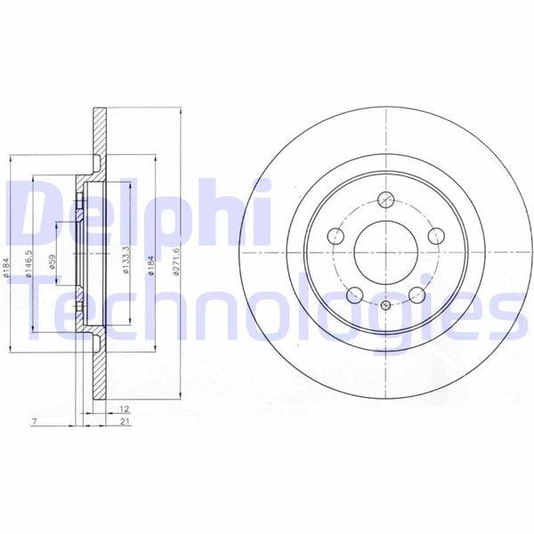 ARKA FREN AYNASI P807 2.0-2.2HDI 02> C8 2.0HDİ 2.2HDİ 02> ULYSSE 02> 272x12x5DL