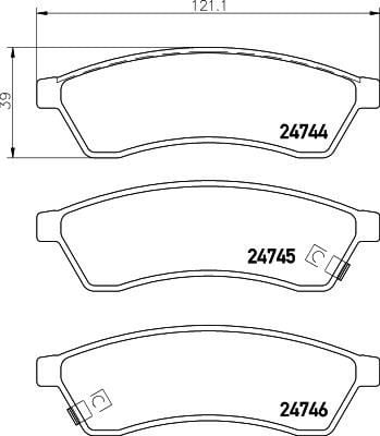ARKA FREN BALATASI CHEVROLET EPICA 2.0-2.0D 06> DAEWOO TOSCA 2.0-2.5-2.0D 06>