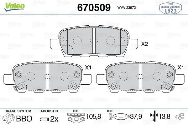 ARKA FREN BALATASI NISSAN QASHQAI J10 07>13 X-TRAIL 07>13 JUKE 10> RENAULT KOLEOS 08>