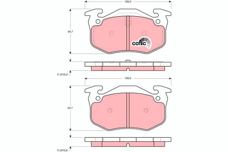 ARKA FREN BALATASI PEUGEOT P106 96>04 P205 87>98 P206 00>09 P306 97>01 P309 89>93 CITROEN SAXO 96>04 XSARA 97>05 ZX 92>97 RENAULT R9-R19- MGN I-CLIO I-II İNCE TİP