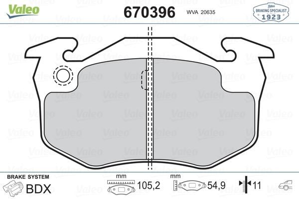 ARKA FREN BALATASI PEUGEOT P106 96>04 P205 87>98 P206 00>09 P306 97>01 P309 89>93 CITROEN SAXO 96>04 XSARA 97>05 ZX 92>97 RENAULT R9-R19- MGN I-CLIO I-II İNCE TİP