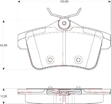 ARKA FREN BALATASI PEUGEOT P3008 09>16 P5008 09>17 P508 10>18 P308 GTI-RZC 10>14 CITROEN C4 09>16 DS4-DS5 11>15