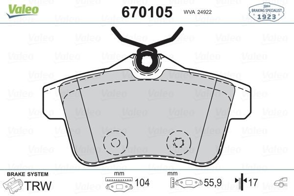 ARKA FREN BALATASI PEUGEOT P3008 09>16 P5008 09>17 P508 10>18 P308 GTI-RZC 10>14 CITROEN C4 09>16 DS4-DS5 11>15